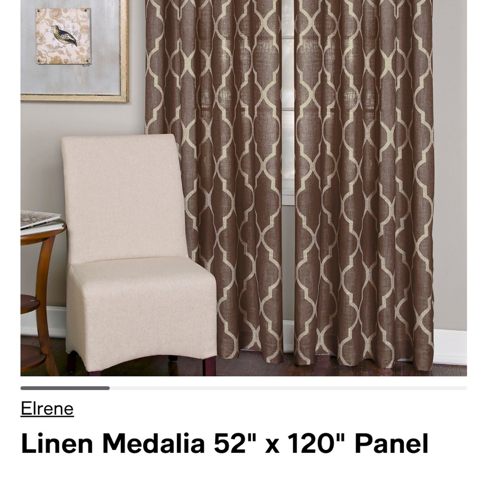 Elrene Home Fashions Medalia Grommet Panels. 52”W x 120” L